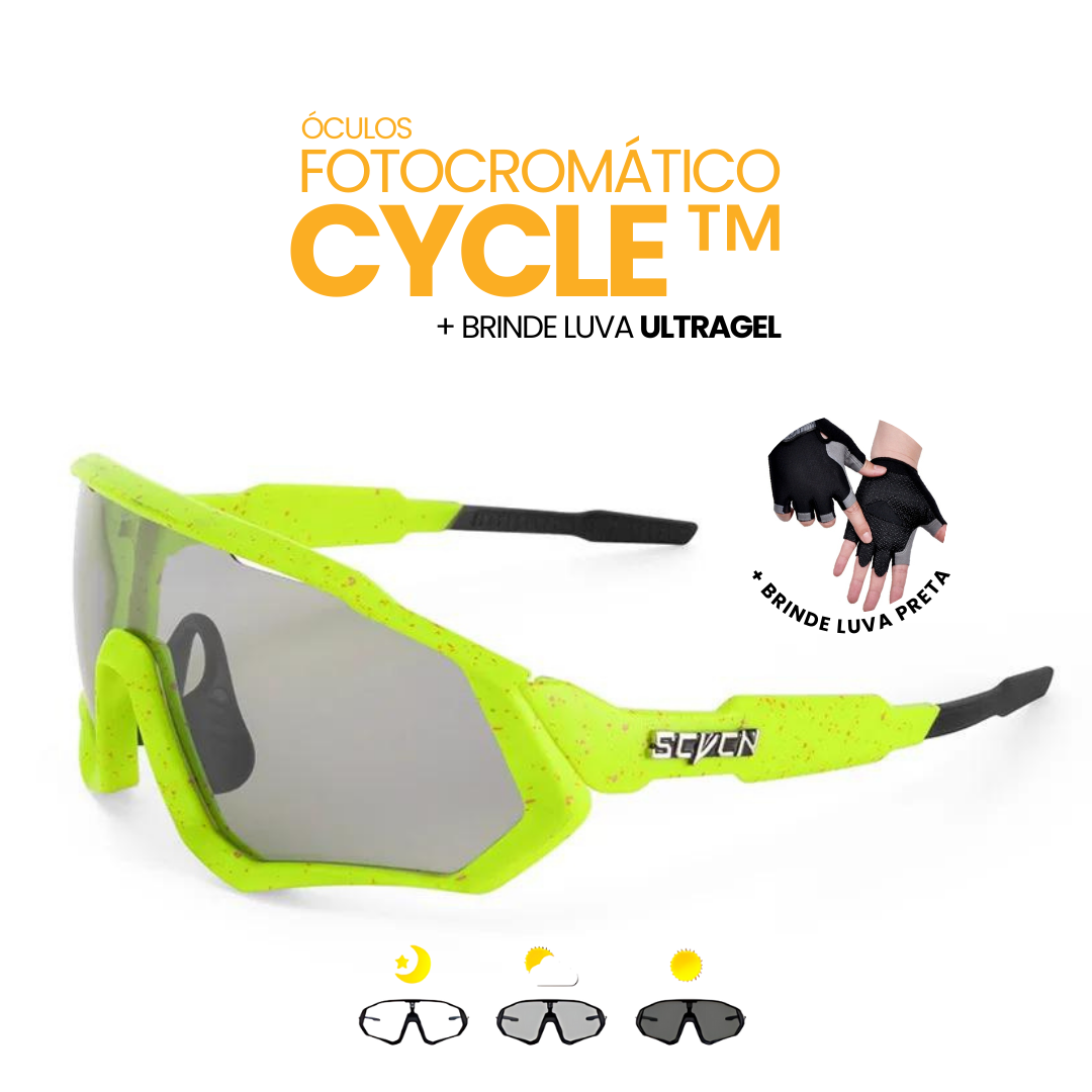 Óculos Fotocromático Cycle + BRINDE LUVA ULTRAGEL