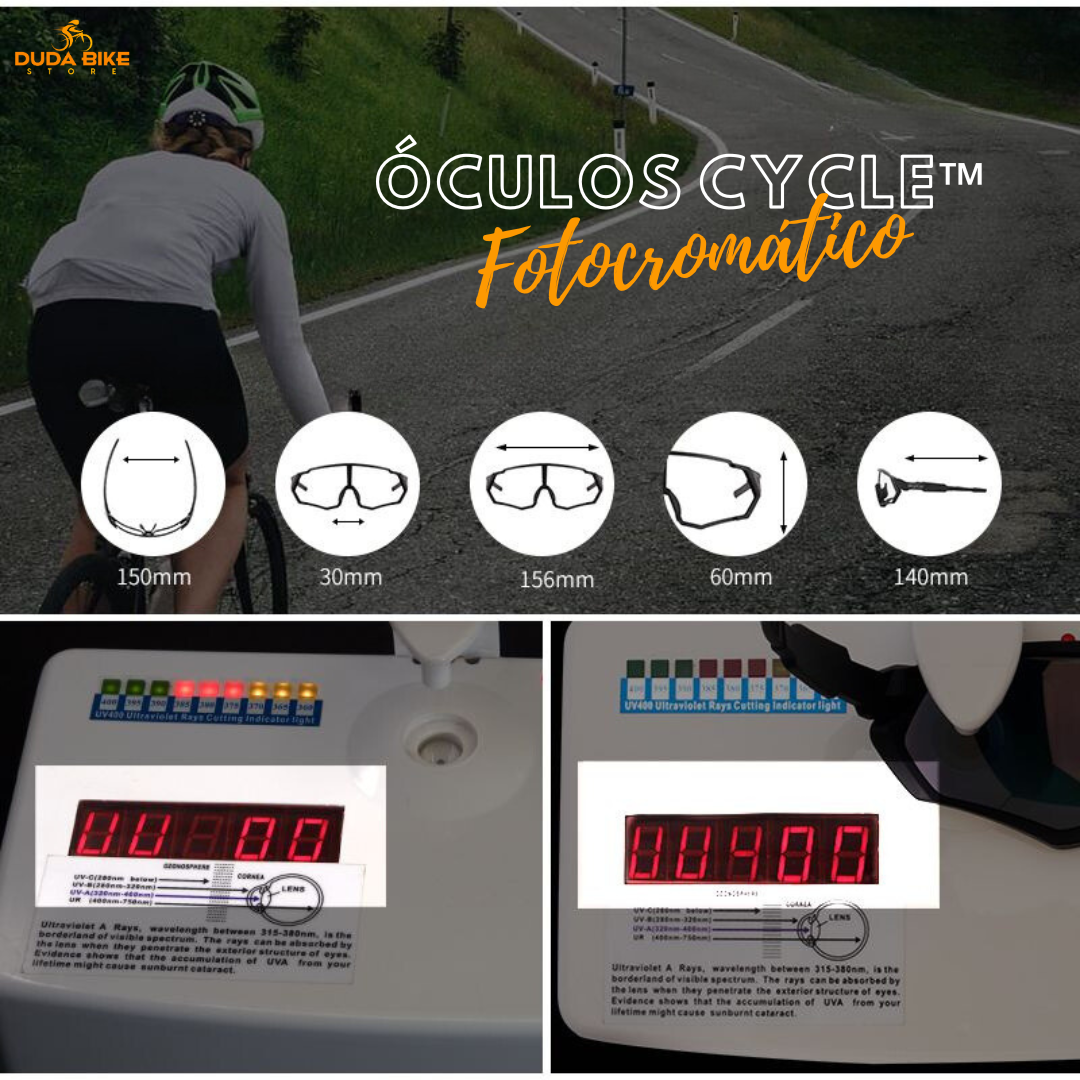 Óculos Fotocromático Cycle + BRINDE LUVA ULTRAGEL
