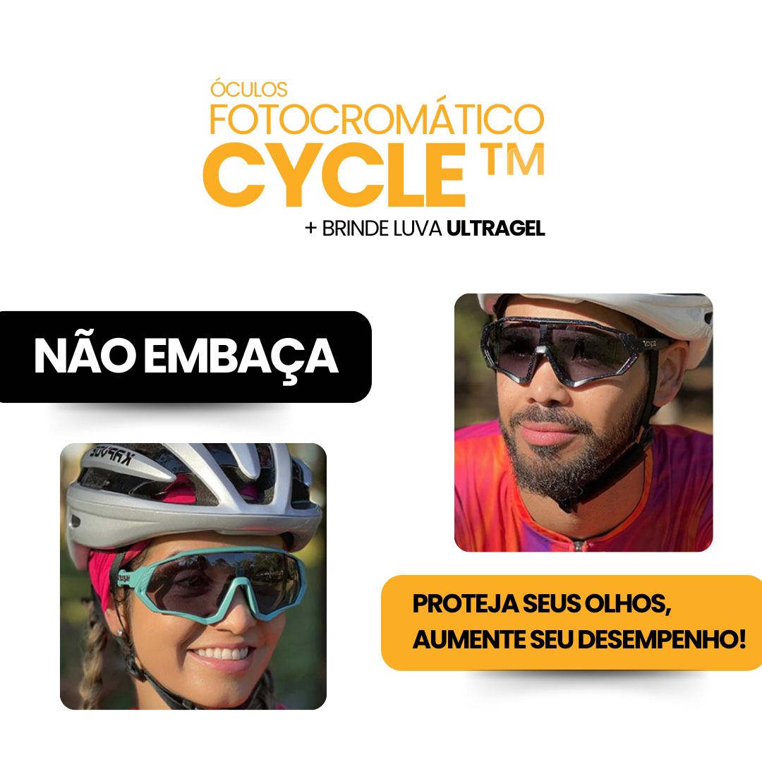 Óculos Fotocromático Cycle + BRINDE LUVA ULTRAGEL