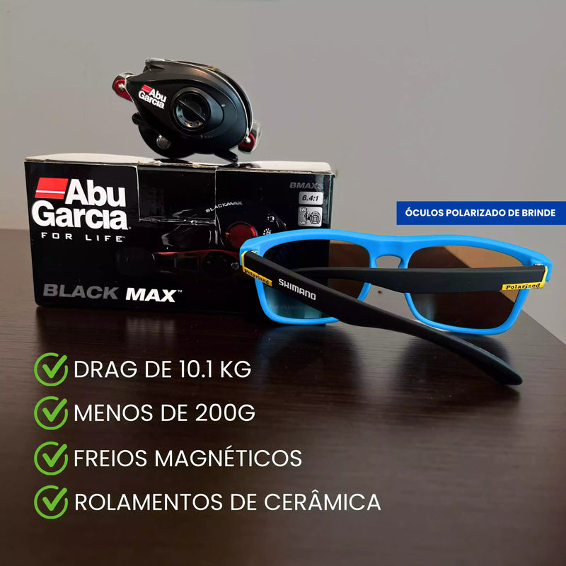 Carretilha Abu Garcia Black Max3 anti-cabeleira + Óculos Shimano