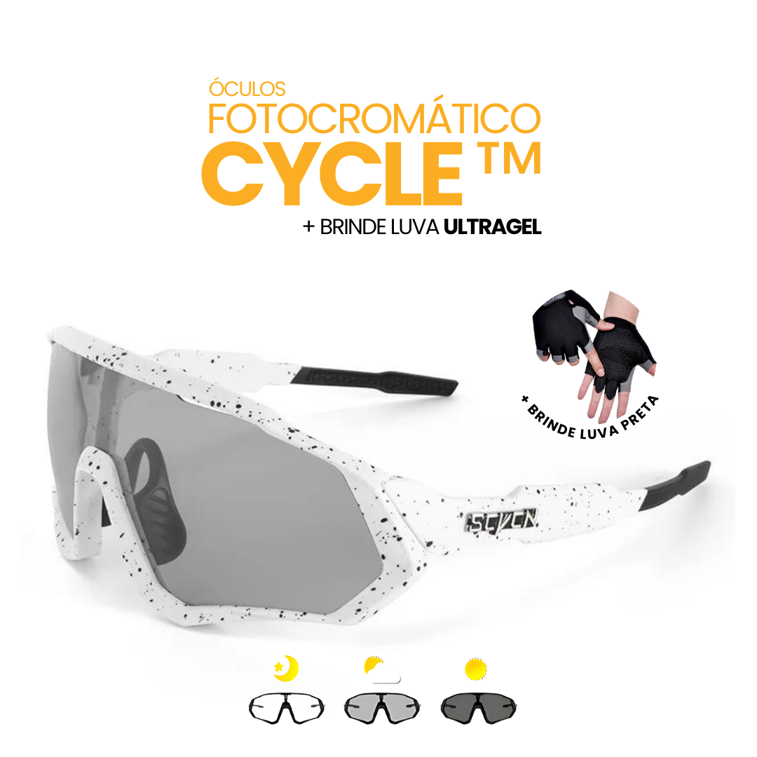 Óculos Fotocromático Cycle + BRINDE LUVA ULTRAGEL